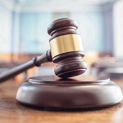 close up of judge's gavel